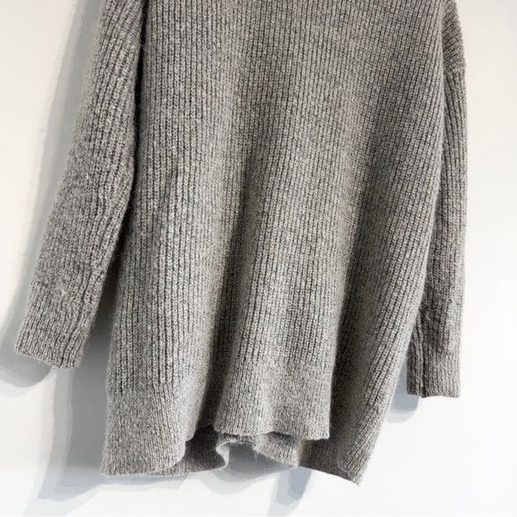 Free People Cloudy Day Cardigan light grey alpaca mohair wool grandpa boyfriend - Picture 7 of 12
